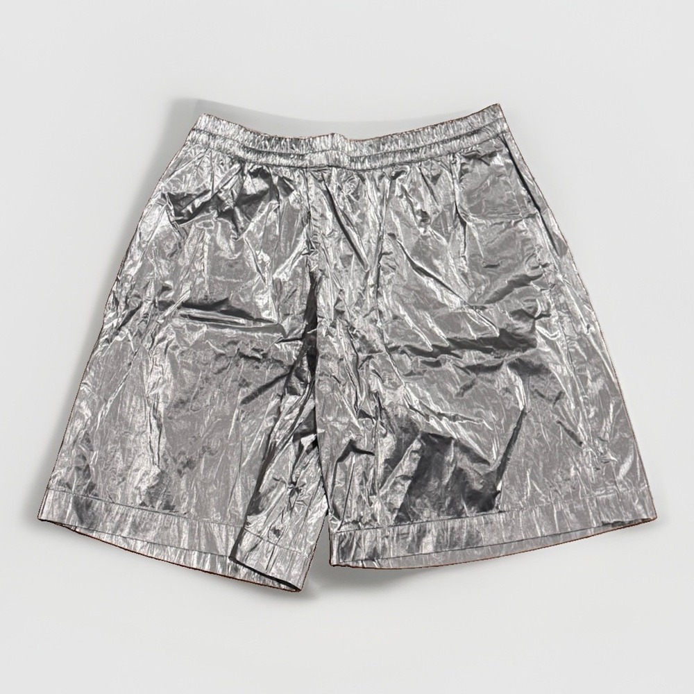 Dries Van Noten Metallic Silver Bermuda Shorts 40 Parnell Bis M.W. Pants $610